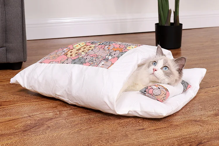 Warm Cat Sleeping Bag with Pillow Warm Cat Sleeping Bag with Pillow