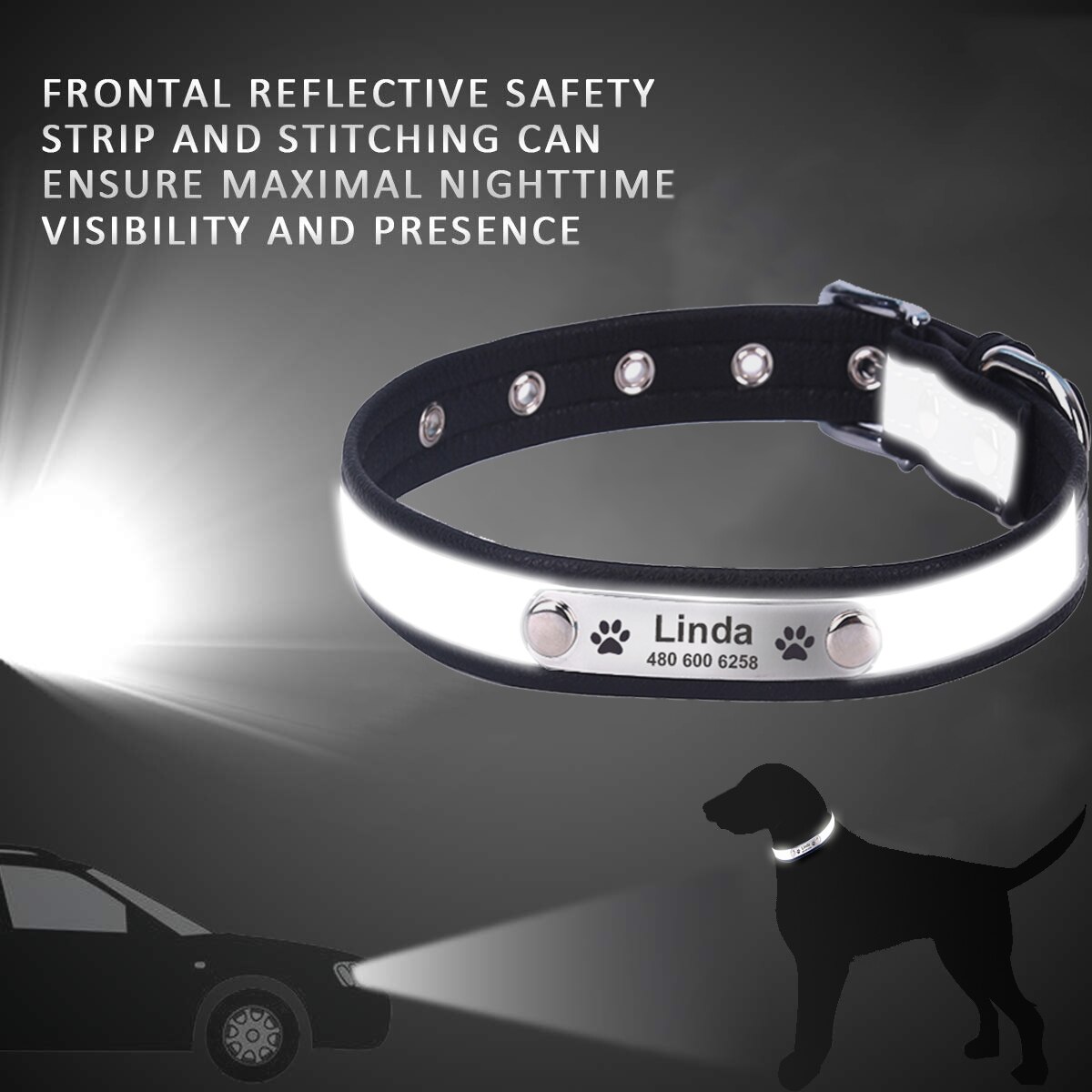 Personalized Reflective Dog Collar